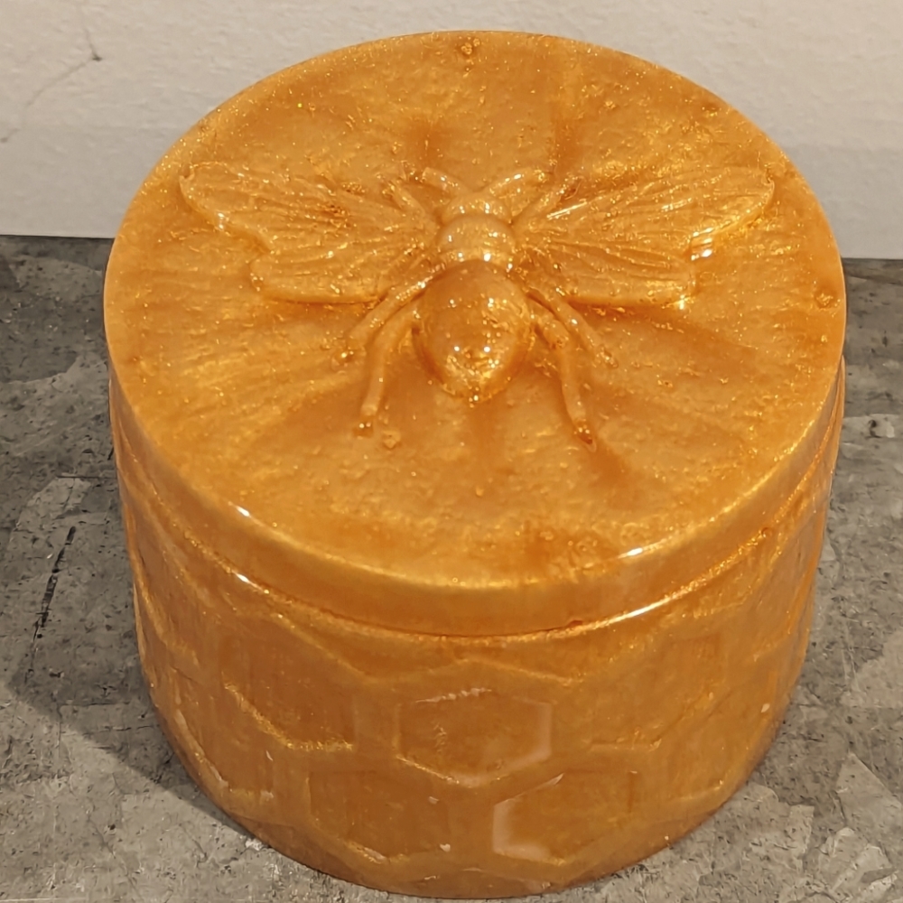 Handmade Honey Bee Jar Candle Holders and Candle
